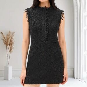 IRO Solai Textured Sleeveless Mini Dress in Black Sz 34 (US 2) NWT